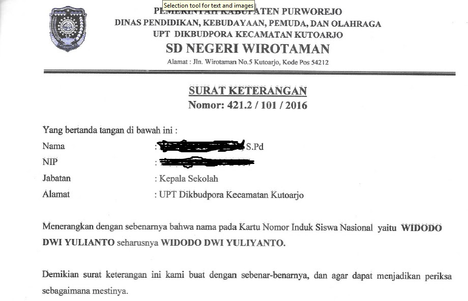 Contoh Surat Pernyataan Kesalahan Nama Pada Ijazah  Contoh Surat