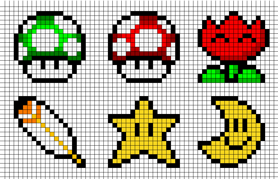 Simple Super Mario Pixel Art Grid - Pixel Art Grid Gallery