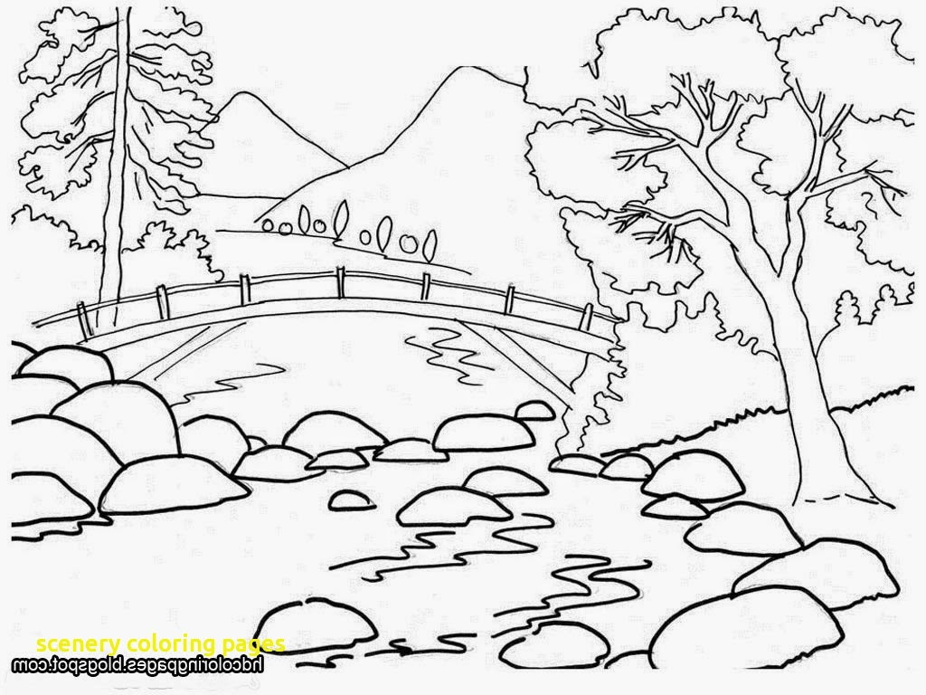 Natural Scenery Nature Coloring Pages For Kids Drawing With Crayons