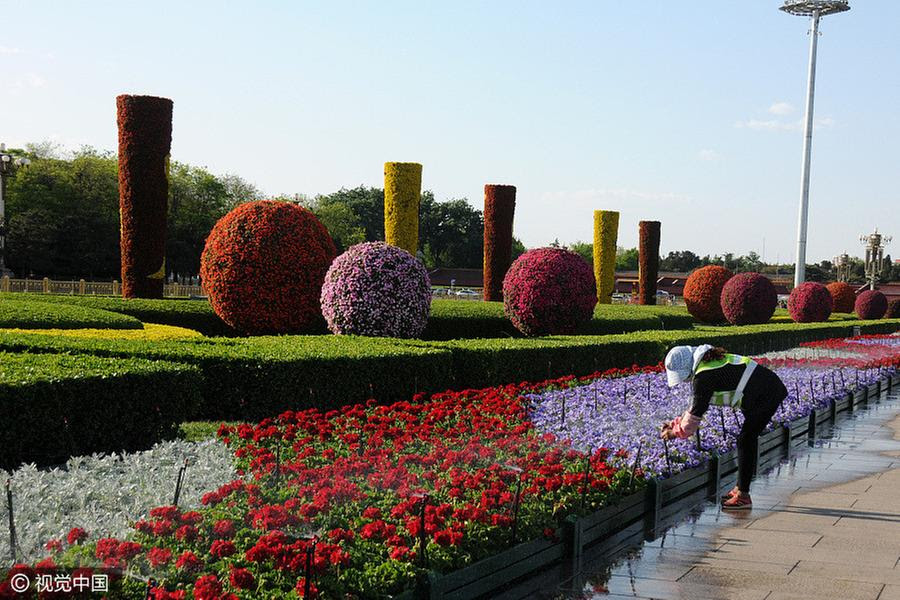 · a military system using dots was called 23_. Flower Decorations Greet Upcoming Labor Day In Beijing Chinadaily Com Cn