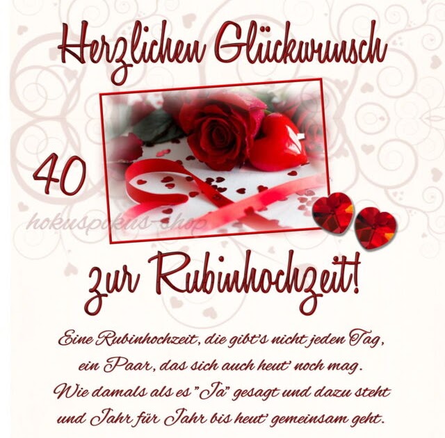 40 Hochzeitstag Witzige Sprüche Zur Rubinhochzeit / 40 ...