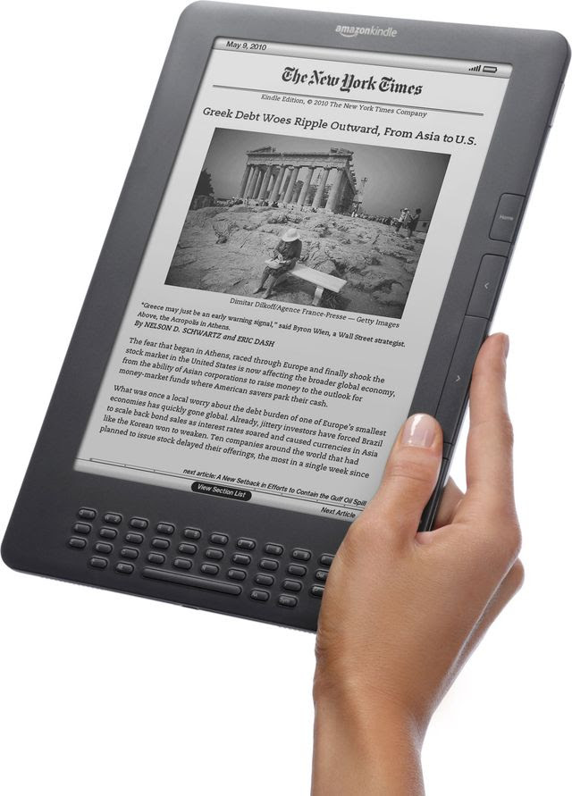 A Kindle DX e-book reader, 2009.