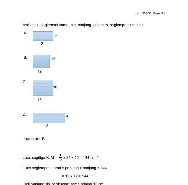 Contoh Soalan Luas Dan Perimeter - Soalan ag