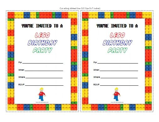 Certificates for roles within a lego therapy group and for completing a block of building brick therapy. Lego Birthday Party Invitations Allfreeprintable Com