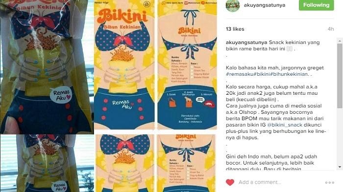 HebohNet Heboh Snack Kekinian  Bikini Usung Tagline 