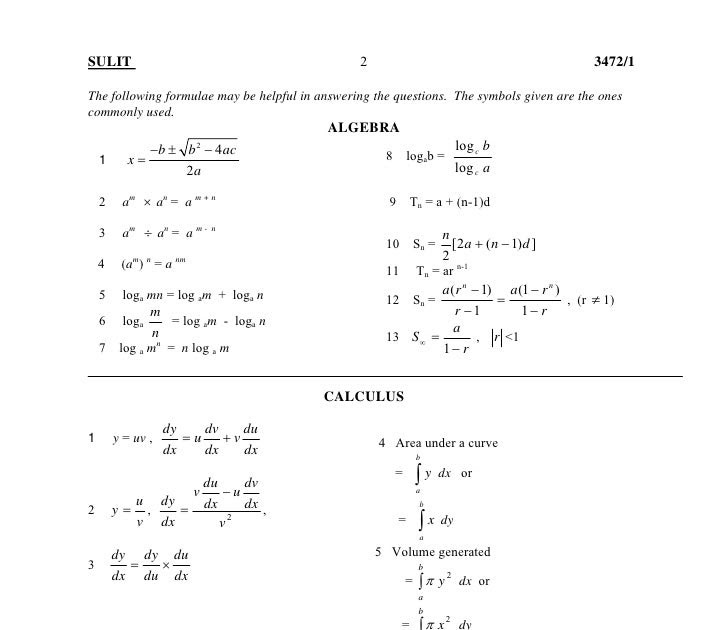 Contoh Kertas Soalan Add Math Tingkatan 4 - Kecemasan f