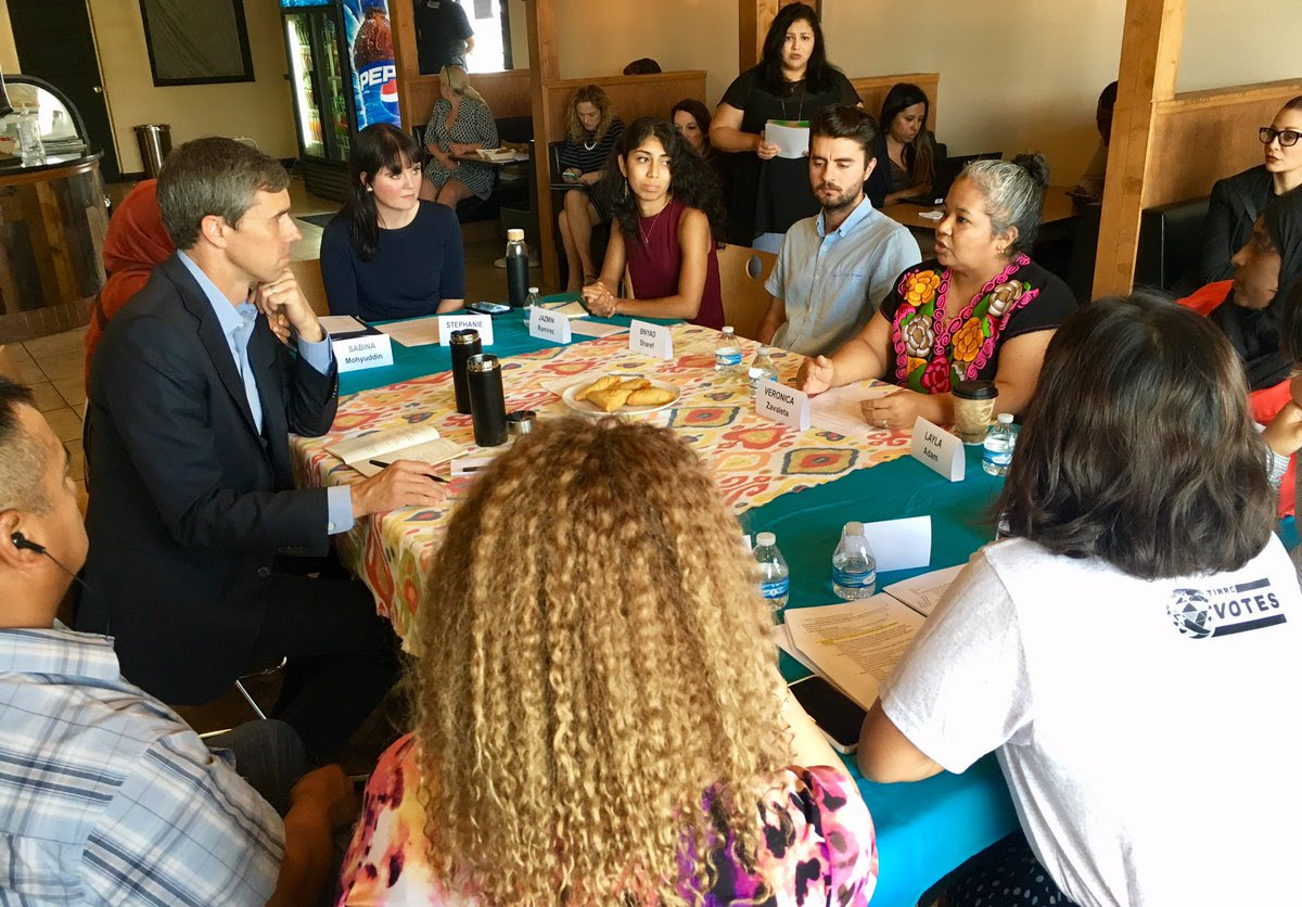 Beto meeting with Dreamers, refugees, and asylum seekers to talk about immigration in Tennessee
