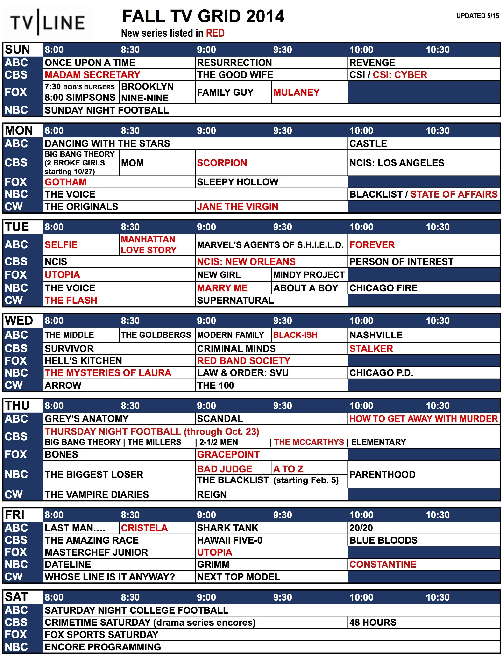 You don't have to pay to watch pluto tv, but you'll see ads in whatever you're streaming. Fall Tv Schedule 2014 Network Tv Grid What S On And When Tvline