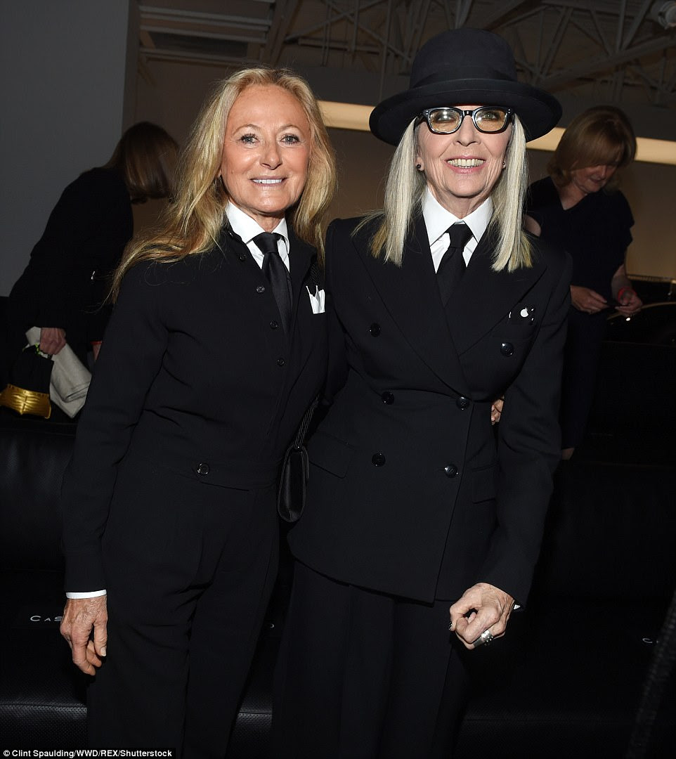 Twinning: Diane was later seen posing alongside Ralph's wife, author Ricky Lauren, who was dressed remarkably similar to the Father Of The Bride star