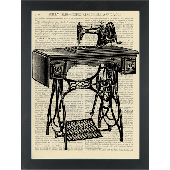 Treadle sewing machines are a beautiful accent to any home. Antique Singer Sewing Machine Vintage Black And White Drawing Dictionary Art Print Page Turner