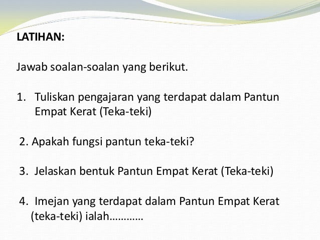 Pantun Empat Kerat Lawak  belajar seni itu mudah 