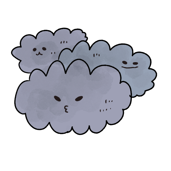 かわいい動物画像 無料ダウンロード曇り イラスト