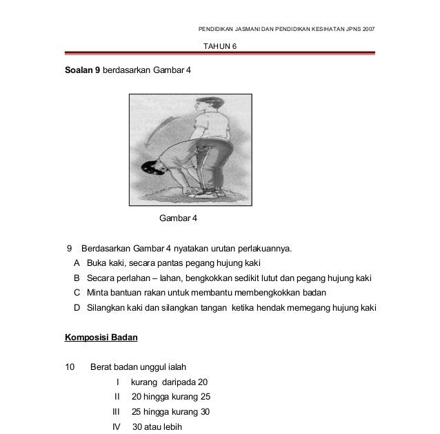 Soalan Pendidikan Kesihatan Darjah 4 - Contoh Bu