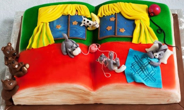 I tried to make the sometimes painful experience of going back to school just a little more fun by making a stack of textbooks out of cake! Goodnight Moon Book Cake Fondant Cakes In Lahore Delivery