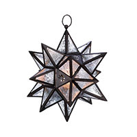 Moroccan glass star outdoor lantern