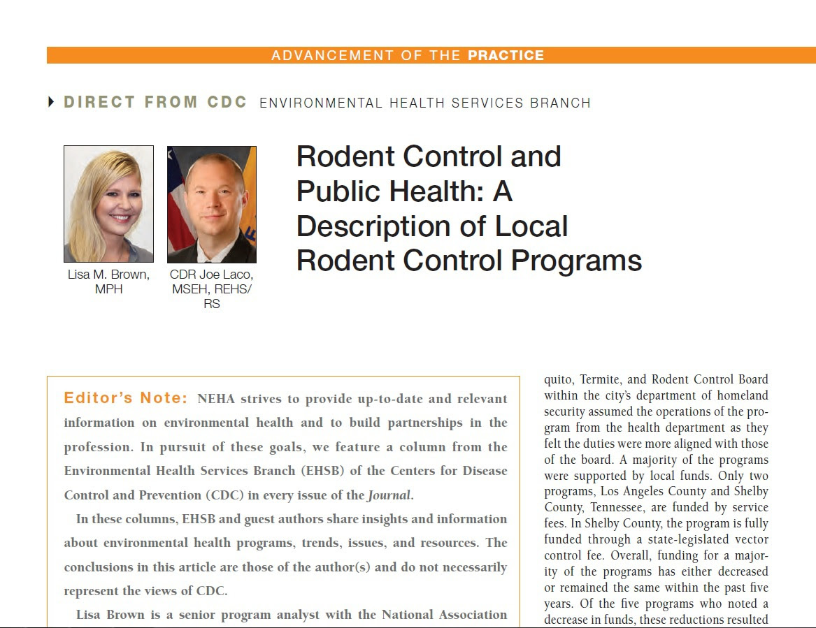 Rodent Control and Public Health: A Description of Local Rodent Control Programs