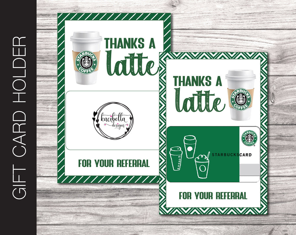 Starbucks gift card generator is a place where you can get the list of free starbucks redeem code of value $5, $10, $25, $50 and $100 etc. Printable Referral Starbucks Coffee Gift Card Holder Kaci Bella Designs