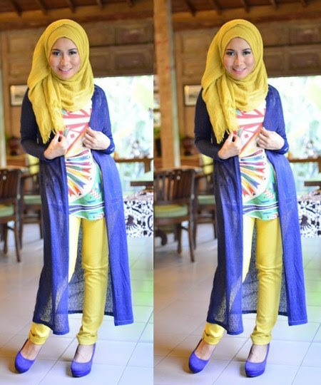 Warna Jilbab Yang Cocok Untuk Baju Kuning Emas Model 