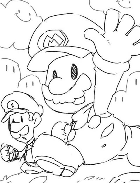 塗り絵 マリオ ルイージ イラスト 5580