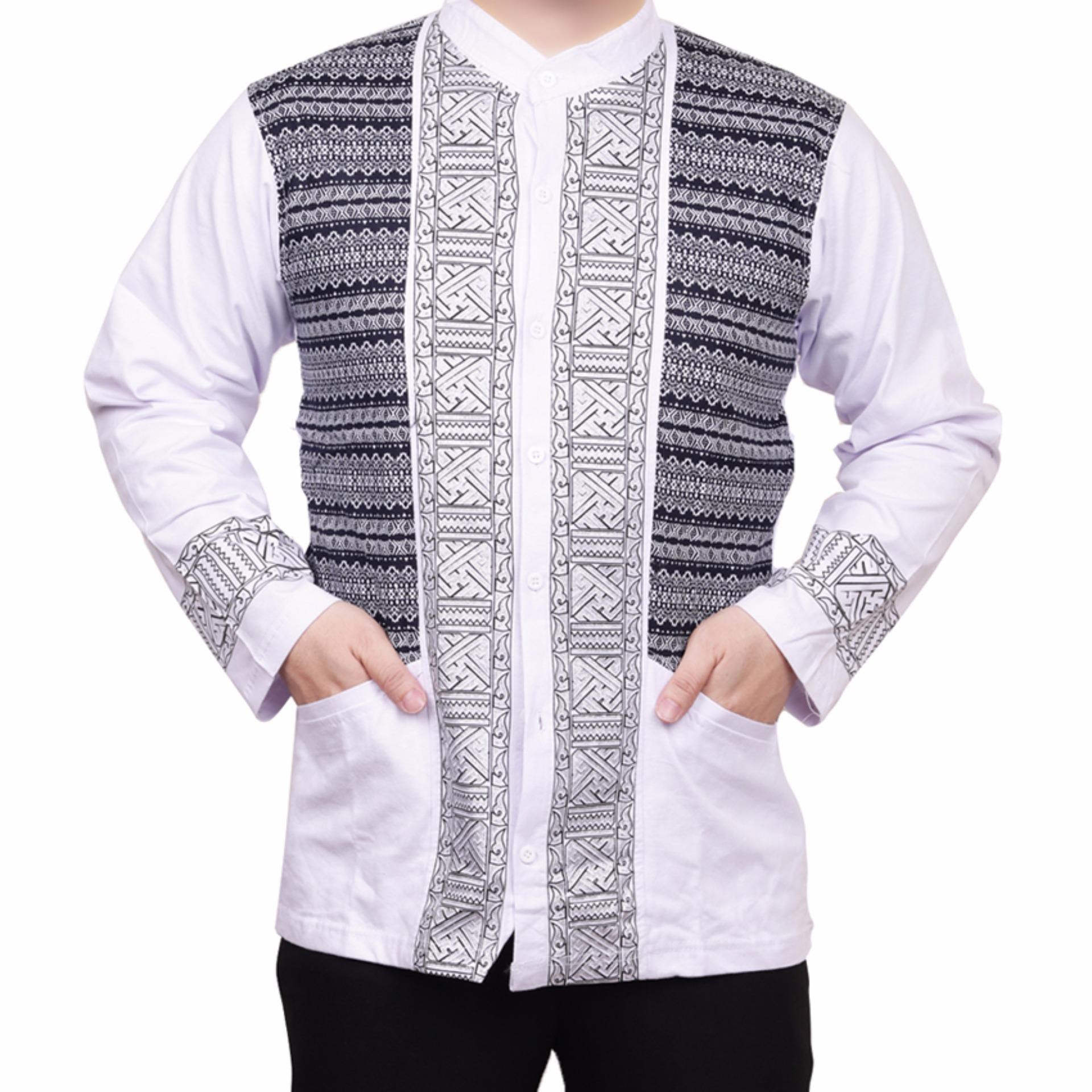 BELI SEKARANG Ormano Baju  Koko Muslim  Batik Lengan Panjang  