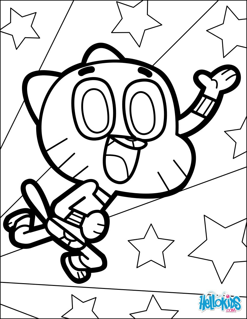 The amazing world of gumball coloring pages. Gumball Watterson Coloring Pages Hellokids Com