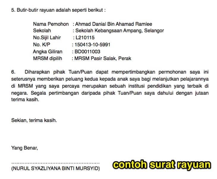 Contoh Surat Rayuan Kepada Mara - Lamaran O