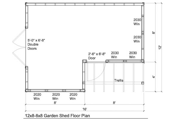 8x8 wood shed 12x10 frames plans & guide