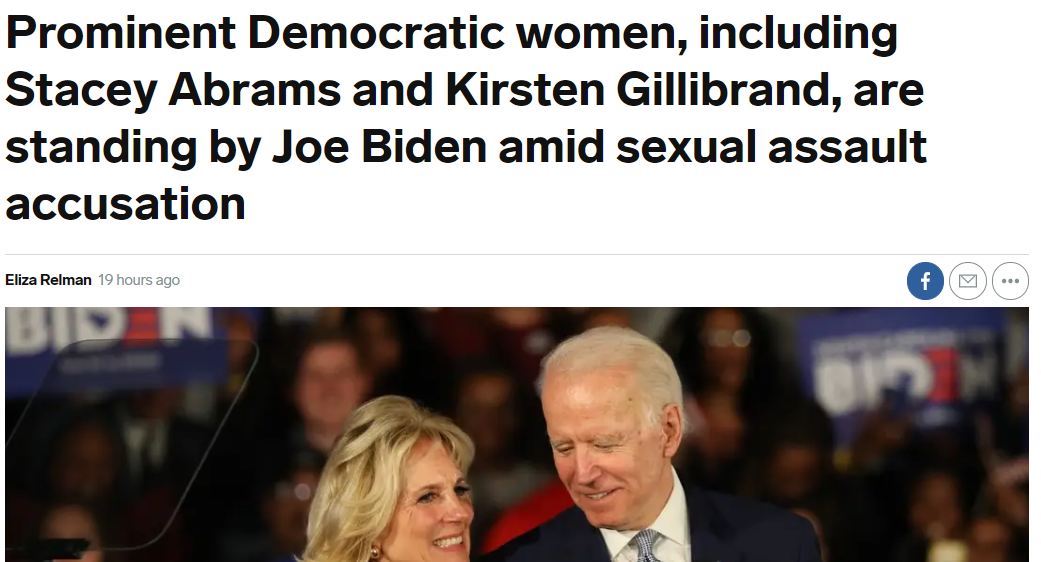 Biden headline showing support