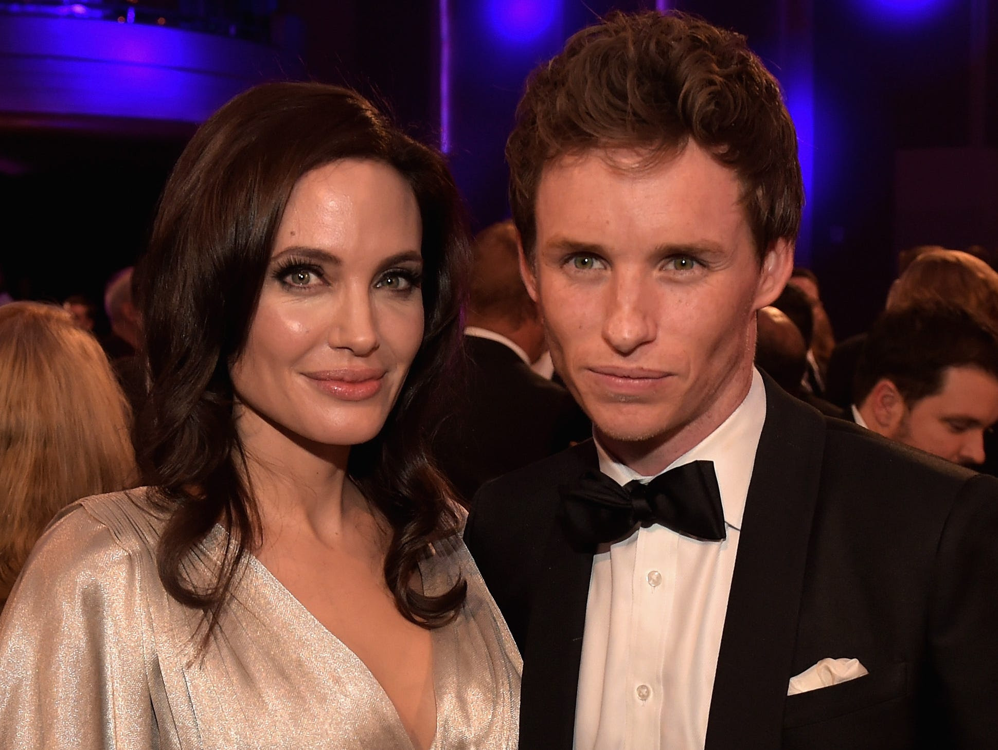 Angelina Jolie and Eddie Redmayne chatted during a break at the Critics' Choice Movie Awards.