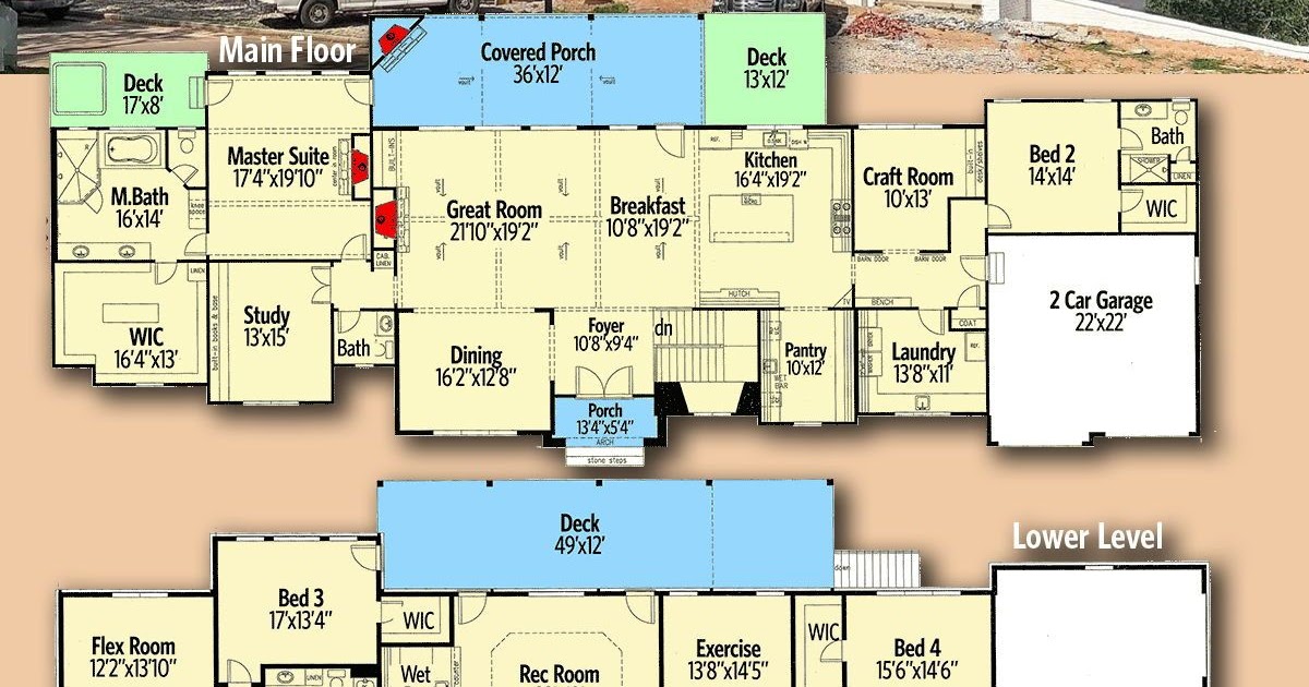  6  Bedroom  House  Plans With Basement  Dining Room Ceiling 