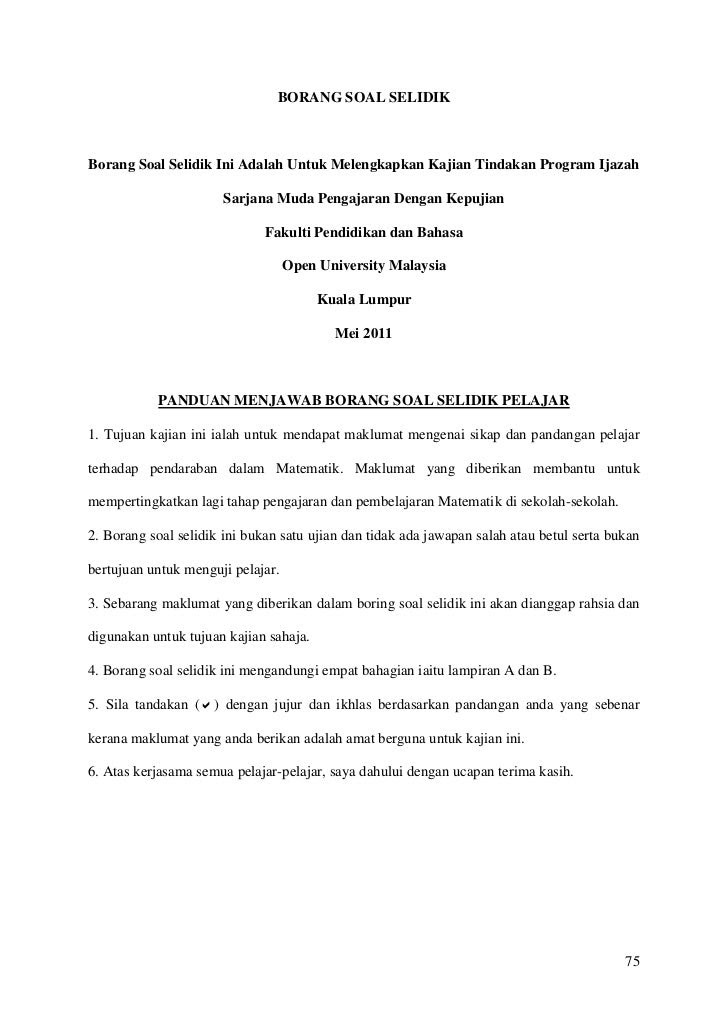 Contoh Borang Soal Selidik Penggunaan Internet - Gontoh