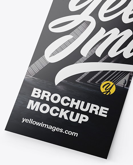 Download Pamphlet Mockup Free Download : Brochure Mockup In Stationery Mockups On Yellow Images Object ...