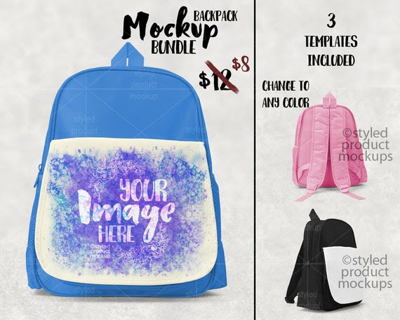 Download Free Dye Sublimation Kids School Backpack Mockup Template ...