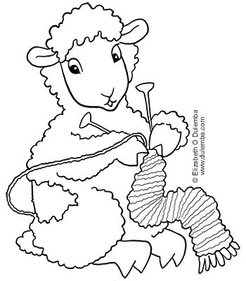 Download dulemba: Coloring Page Tuesday - Knitting Sheep