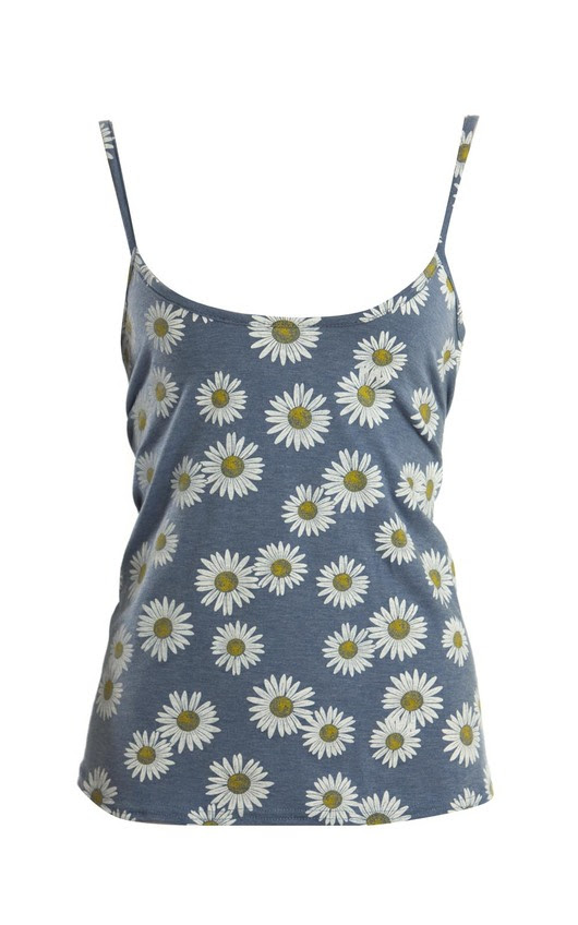 Layla Floral Swing Vest in Denim 