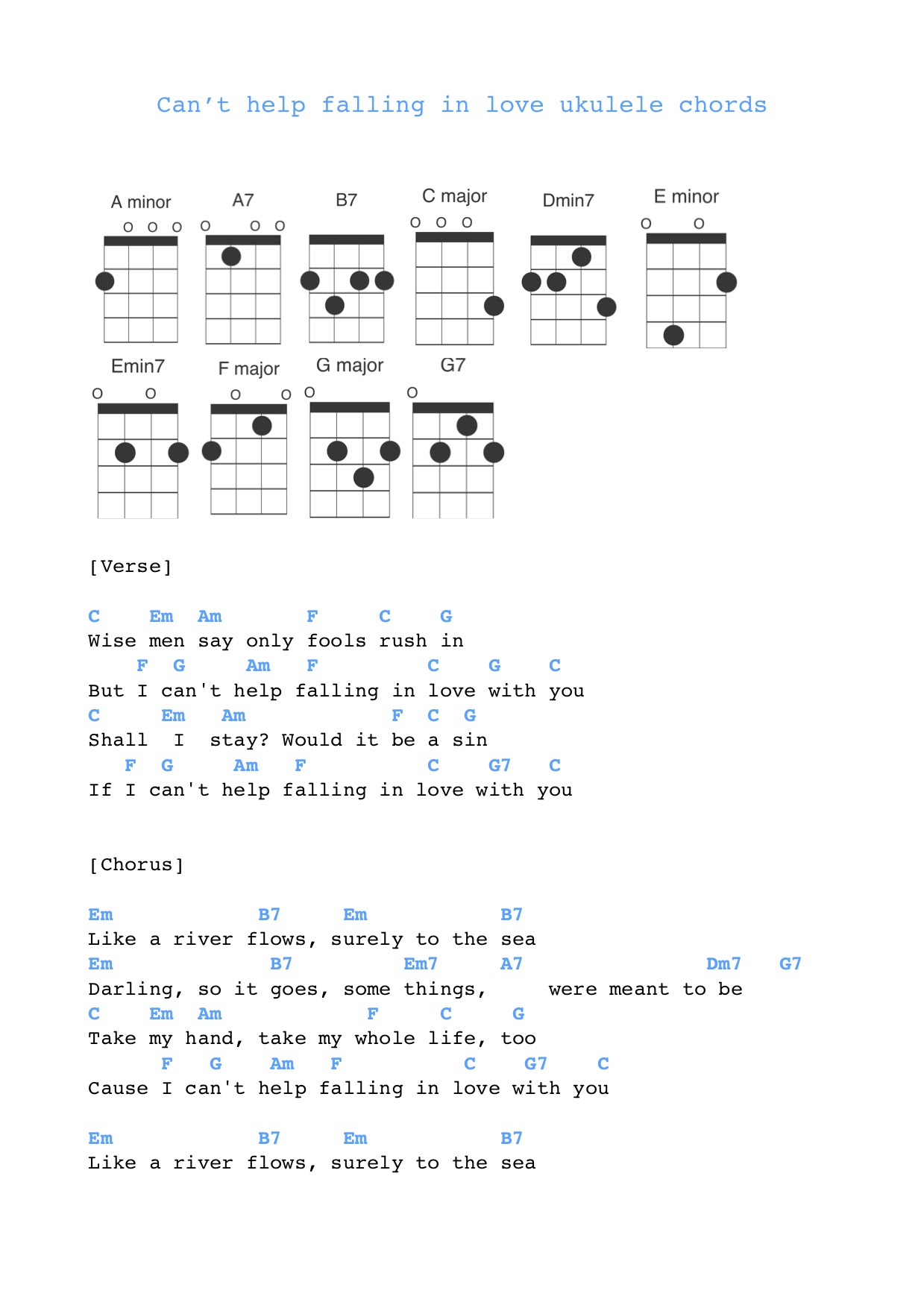 Cant Stop Falling In Love With You Chords Jameslemingthon Blog
