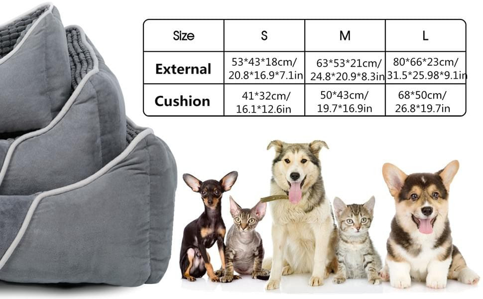 Pecute Luxury Plush Pet Bes 3 Sizes Pet Bed