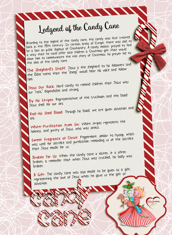 Cut the tags and attach to a candy cane any way you wish. Free Printable The Candy Cane Legend Bible Journal Love