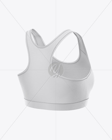 Download Download Women's Sports Bra Mockup - Back Half Side View PSD