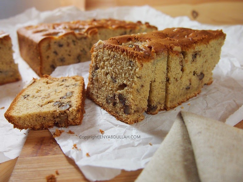 Kek Pisang Walnut Yang Gebu  EnyAbdullah.Com