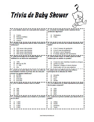 Hoy comparto un crucigrama imprimible de baby shower en tres estilos diferentes. Juego Trivia Para Baby Shower Para Imprimir Gratis Paraimprimirgratis Com