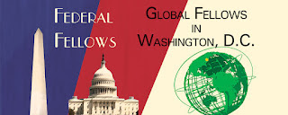 Graphic of Washington Monument and Capitol Building that reads "Federal Fellows" and "Golobal Fellows in Washington, D.C."