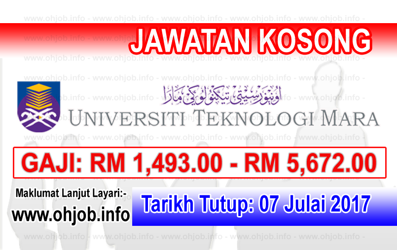 Jawatan Kosong Universiti Teknologi MARA - UiTM (07 Julai 