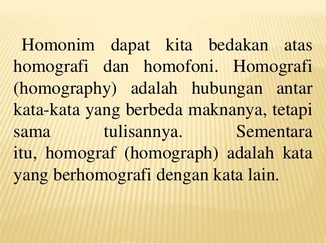 Contoh Kata Homofon Homograf Dan Homonim - Shoe Susu