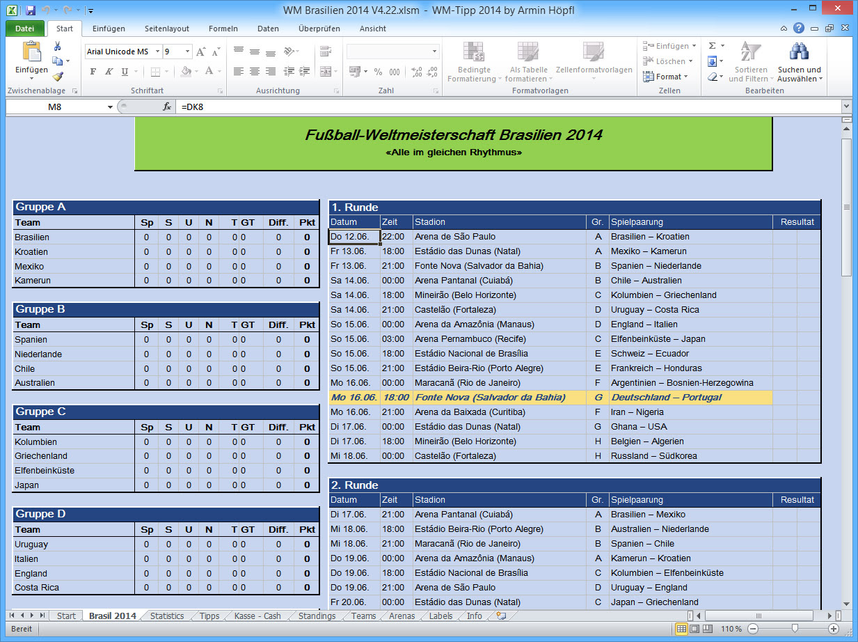 Exel fußball tabelle spielplann kostenlos / em 2020 spielplan fur excel alle meine vorlagen selbstsortierende tabelle im excel erstellen. Mehr Spass An Der Fussball Wm Mit Excel Gieseke Buch De