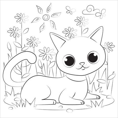 Printable cartoon cat coloring page. Black Cat Coloring Page Free Printable Coloring Pages