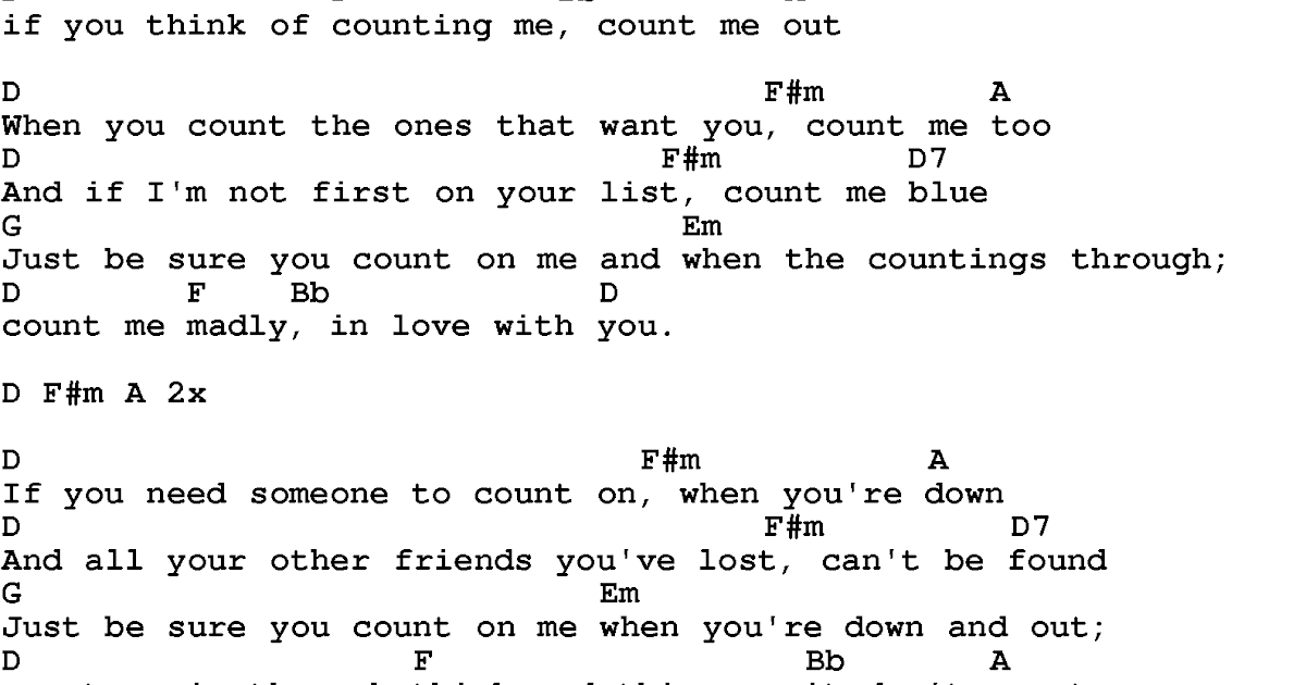 Count On Me Ukulele Chords Sheet And Chords Collection