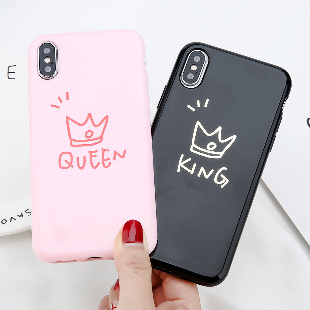 Glossy Crown Phone Case For Iphone  6 6s Plus Letter King 