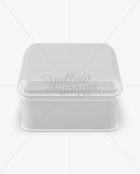 Download Download Glossy Square Lunch Box Mockup (High Angle Shot) PSD