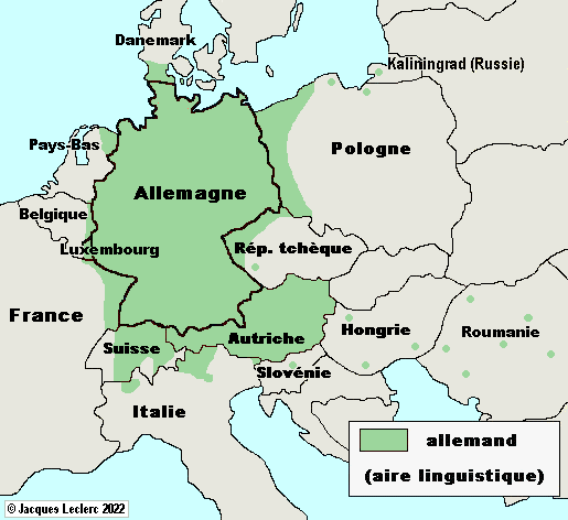 Frontiere terrestre entre l'allemagne et la france. La Langue Allemande Aire Linguistique